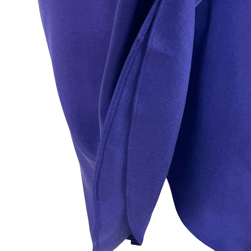Alexander Wang 100% Silk Wrap Mini Cocktail Dress 2 Purple Petal Belt Tie Luxury - Picture 6 of 12